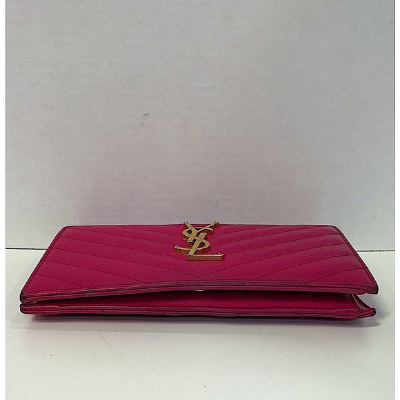 Pink Quilted Leather Wallet by Yves Saint Laurent & COA - Picture 8 of 11